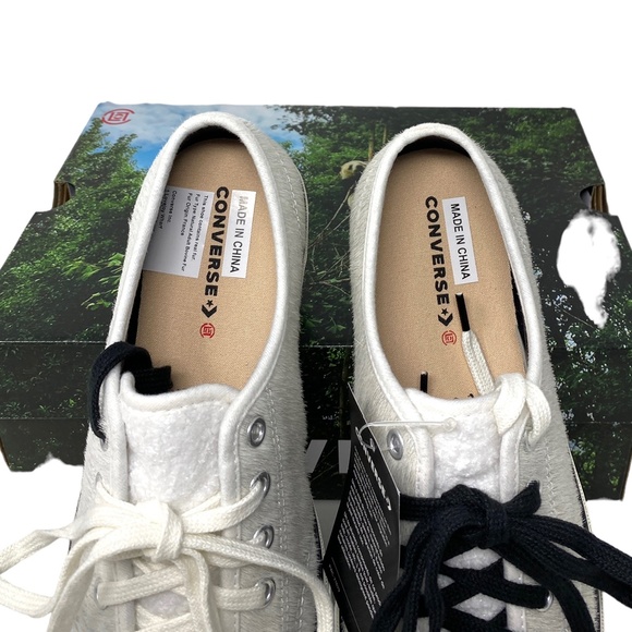 Converse x CLOT Jack Purcell OX Low Faux Fur White Women's Size Sneakers A00322C - Picture 7 of 10